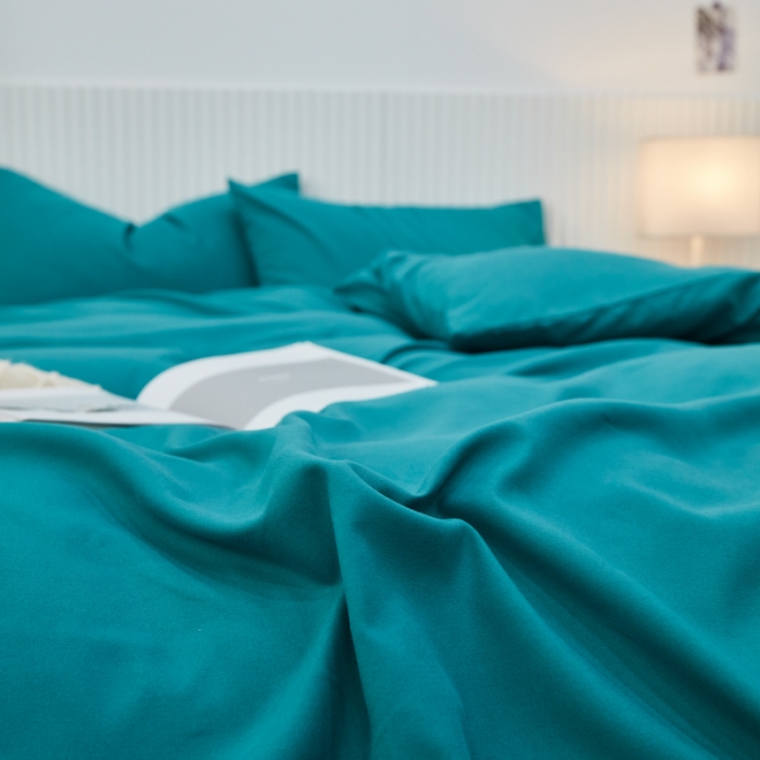 91家纺网 家纺一手货源 找家纺 乐居坊 2023新款纯色忆丝棉四件套 香菲-草绿