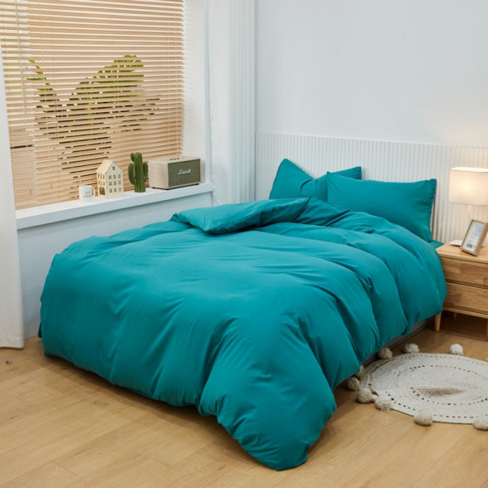 91家纺网 家纺一手货源 找家纺 乐居坊 2023新款纯色忆丝棉四件套 香菲-草绿