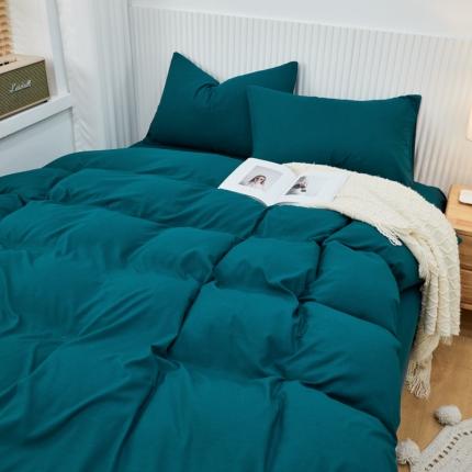 乐居坊 2023新款纯色忆丝棉四件套 香菲-海藻绿