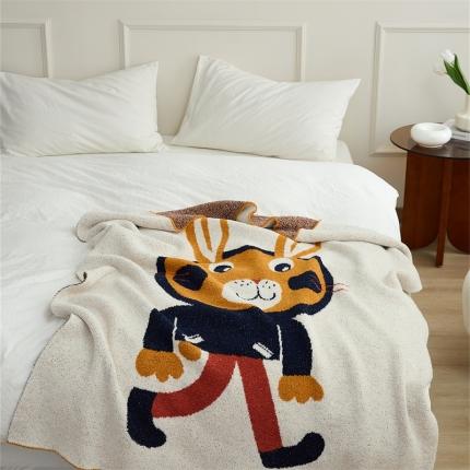 91家纺网 家纺一手货源 找家纺 （总）暖绵绵 新款半边绒针织毯-海乐兔