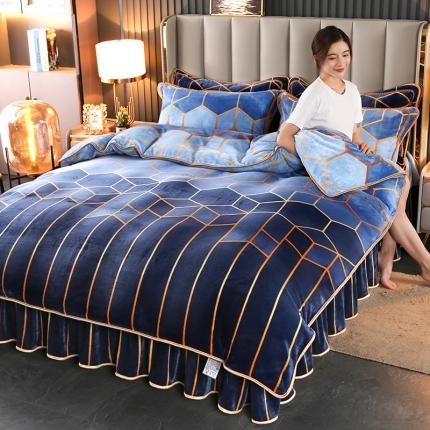 91家纺网 家纺一手货源 找家纺 佳一 日产一万➕母婴级8.5斤牛奶绒四件套此款有单被套