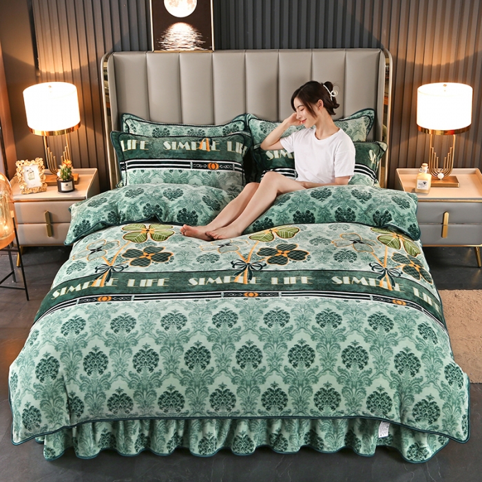 91家纺网 家纺一手货源 找家纺 佳一 日产一万➕母婴级8.5斤牛奶绒四件套此款有单被套