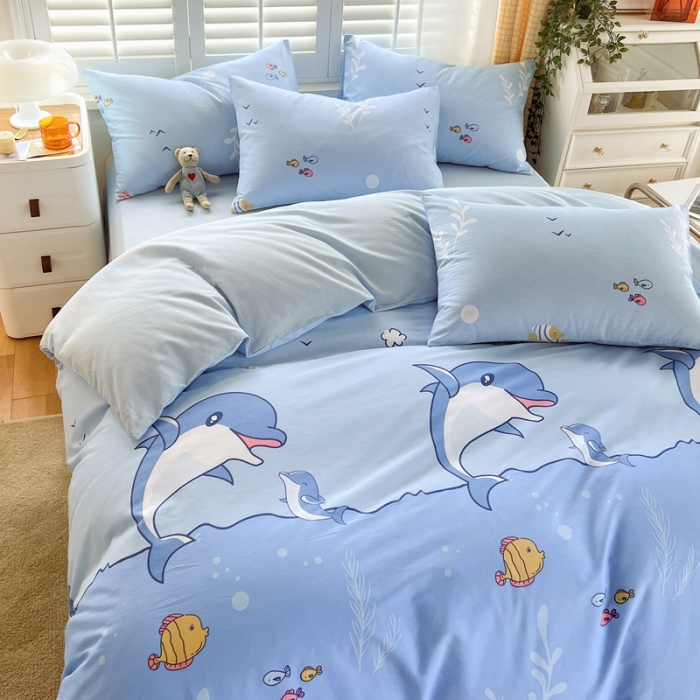 91家纺网 家纺一手货源 找家纺 金鑫汇 2022新款网红直播爆款一字绣工艺款四件套 海洋世界