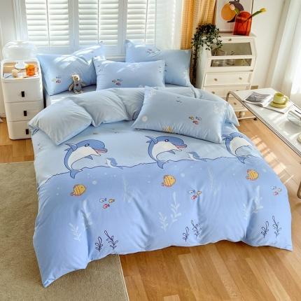 91家纺网 家纺一手货源 找家纺 金鑫汇 2022新款网红直播爆款一字绣工艺款单被套海洋世界