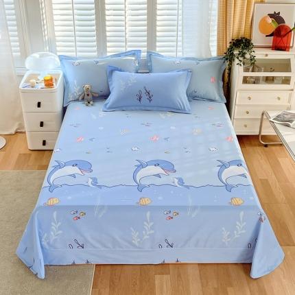 91家纺网 家纺一手货源 找家纺 金鑫汇 2022新款网红直播爆款一字绣工艺款床单 海洋世界