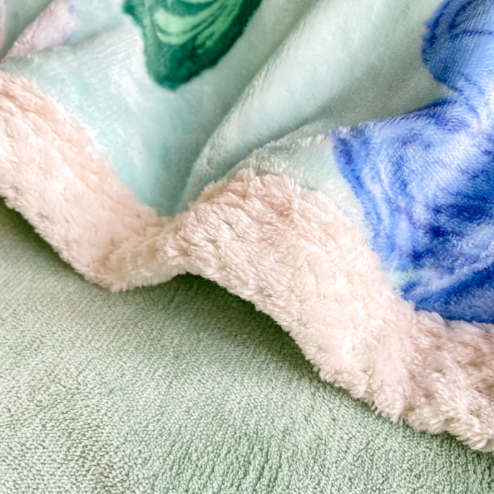 91家纺网 家纺一手货源 找家纺 阿亮家居 2024新款大包边菠萝格牛奶绒活性印染单被套 花开四季