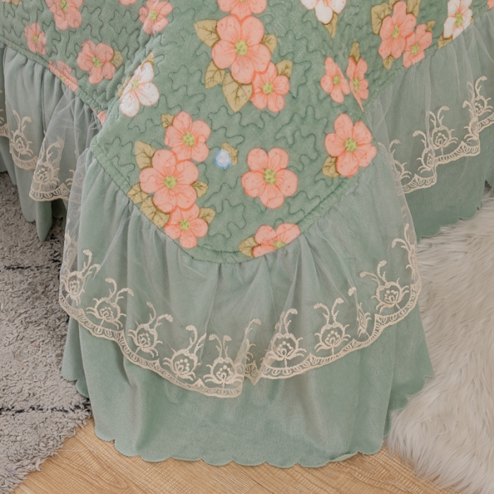 91家纺网 家纺一手货源 找家纺 乐嘉盈 2025新款印花巴黎绒四件套 春日花香