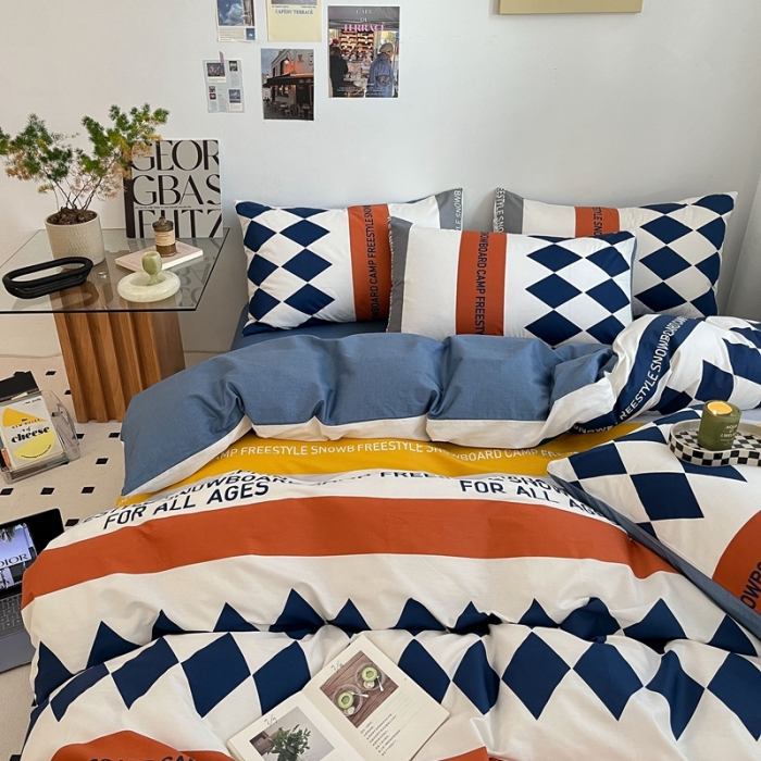 91家纺网 家纺一手货源 找家纺 吉象家纺 2022新款全棉北欧风印花系列四件套 马里奥