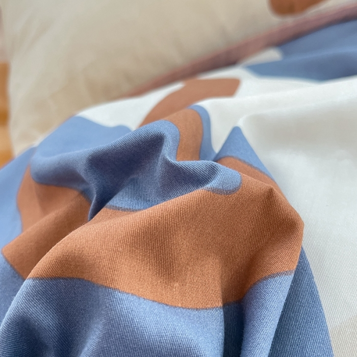 91家纺网 家纺一手货源 找家纺 吉象家纺 2022新款全棉北欧风印花系列四件套 悉尼豆沙