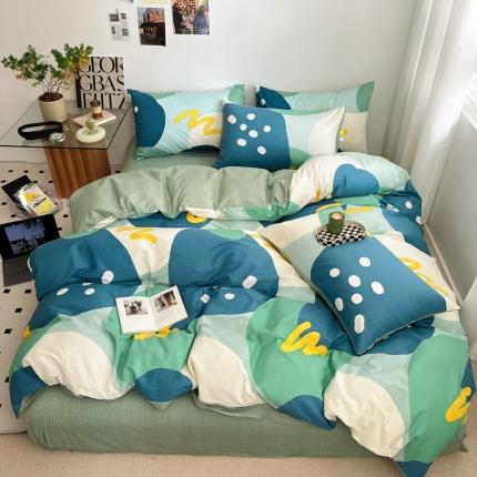 91家纺网 家纺一手货源 找家纺 吉象家纺 2022新款全棉北欧风印花系列单被套 悉尼绿