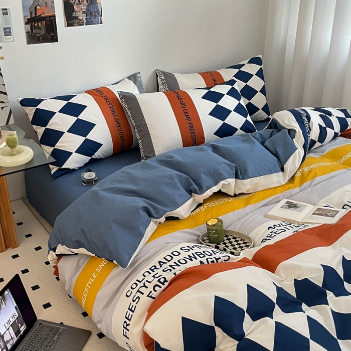 91家纺网 家纺一手货源 找家纺 （总）吉象家纺 2022新款全棉北欧风印花系列单被套