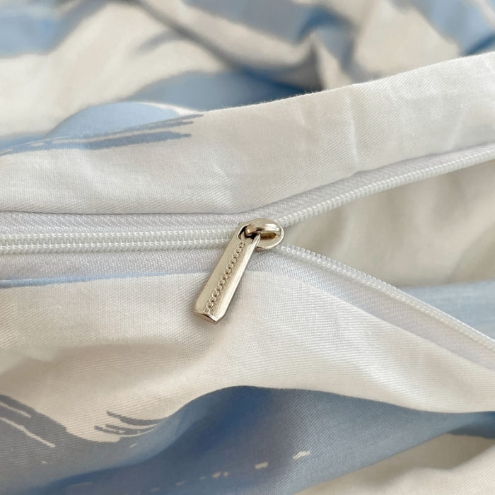 91家纺网 家纺一手货源 找家纺 吉象家纺 2022新款全棉北欧风印花系列单被套 文艺蓝