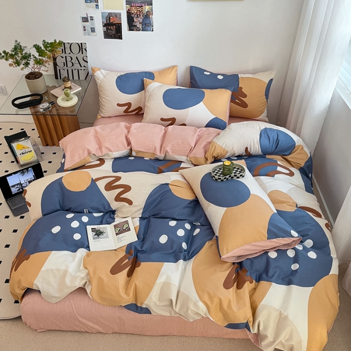 91家纺网 家纺一手货源 找家纺 吉象家纺 2022新款全棉北欧风印花系列单被套 悉尼豆沙