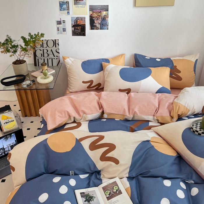 91家纺网 家纺一手货源 找家纺 吉象家纺 2022新款全棉北欧风印花系列单被套 悉尼豆沙