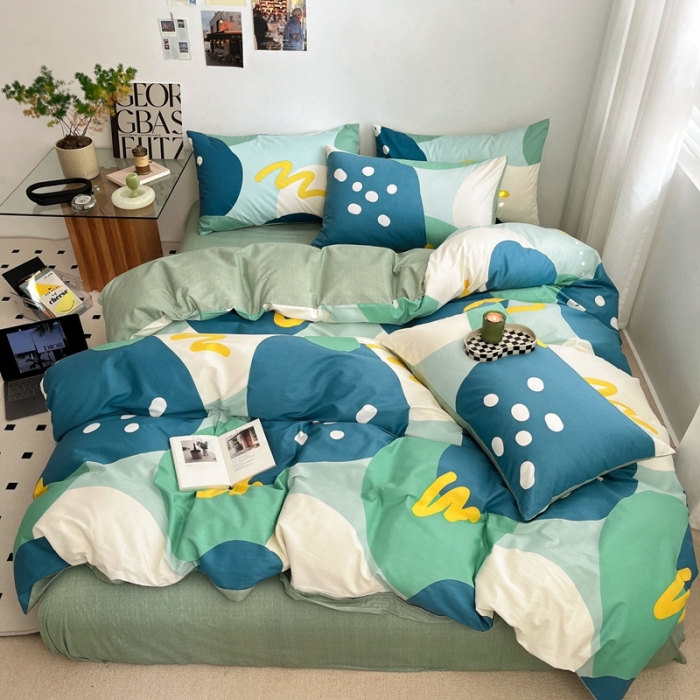 91家纺网 家纺一手货源 找家纺 吉象家纺 2022新款全棉北欧风印花系列单被套 悉尼绿