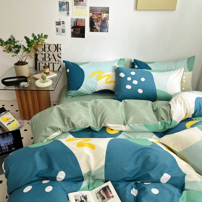 91家纺网 家纺一手货源 找家纺 吉象家纺 2022新款全棉北欧风印花系列单被套 悉尼绿