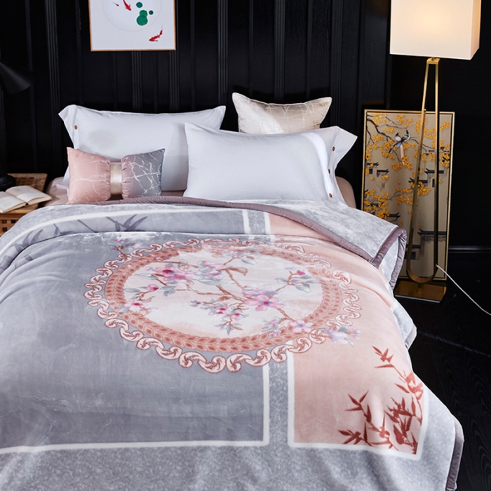 91家纺网 家纺一手货源 找家纺 凯轩毛毛毯毯子 婚庆长毛云毛毯毯子 花开月圆