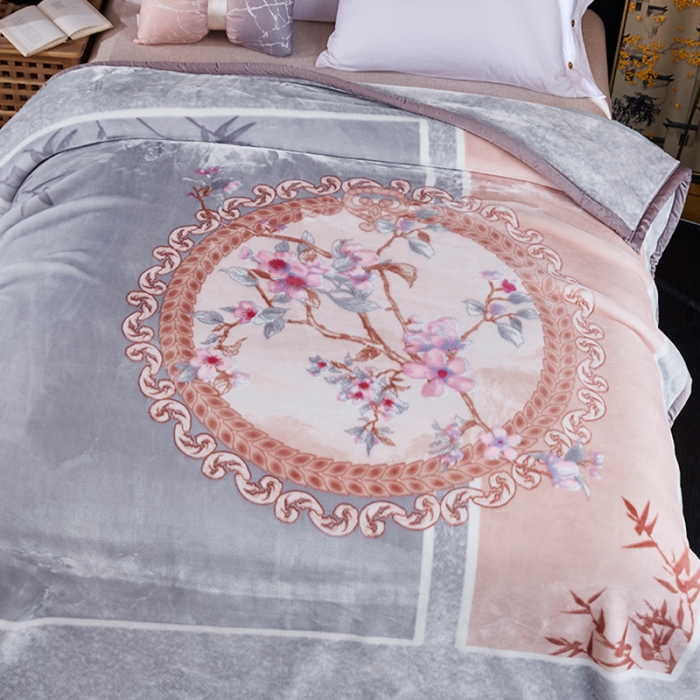 91家纺网 家纺一手货源 找家纺 凯轩毛毛毯毯子 婚庆长毛云毛毯毯子 花开月圆