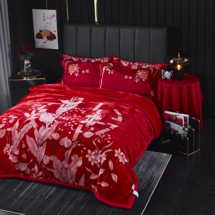 91家纺网 家纺一手货源 找家纺 凯轩毛毛毯毯子 婚庆长毛云毛毯毯子 锦上添花