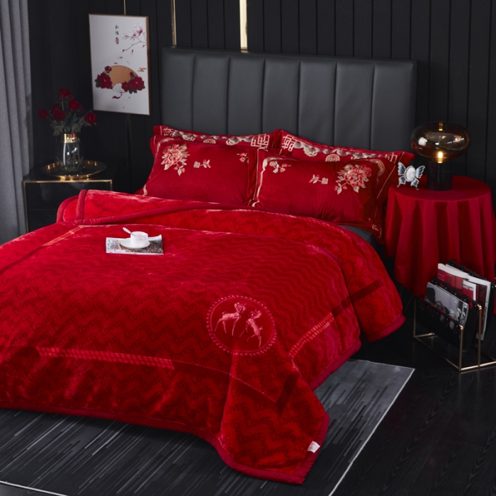 91家纺网 家纺一手货源 找家纺 凯轩毛毛毯毯子 婚庆长毛云毛毯毯子 浪漫情缘