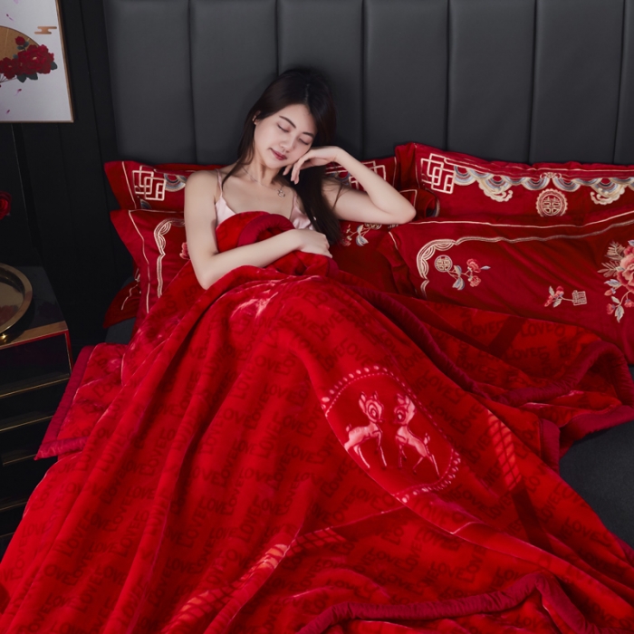 91家纺网 家纺一手货源 找家纺 凯轩毛毛毯毯子 婚庆长毛云毛毯毯子 浪漫情缘