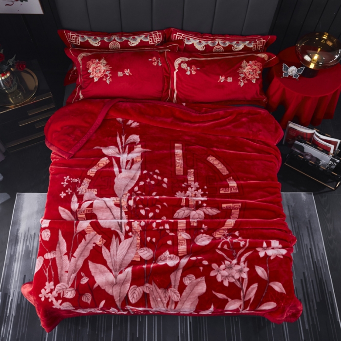 91家纺网 家纺一手货源 找家纺 凯轩毛毛毯毯子 婚庆长毛云毛毯毯子 浪漫情缘