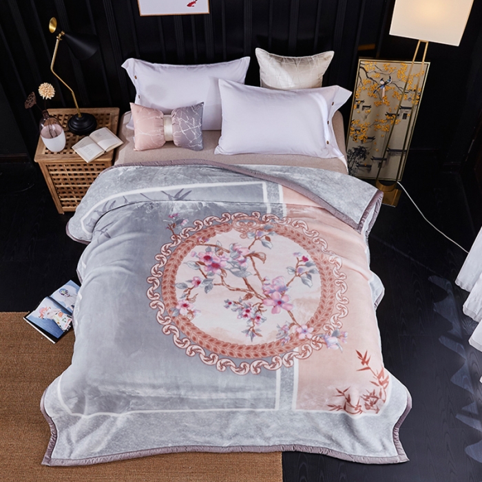 91家纺网 家纺一手货源 找家纺 凯轩毛毛毯毯子 婚庆长毛云毛毯毯子 花开月圆