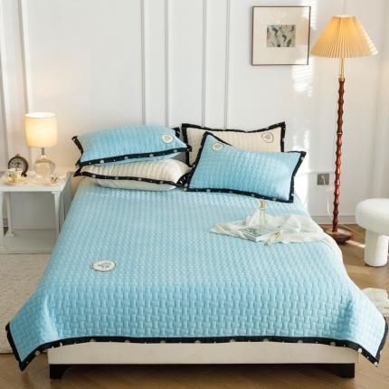 91家纺网 家纺一手货源 找家纺 （总）菊上家纺 2022新款牛奶绒单床盖-小香玫瑰