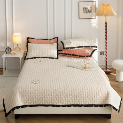 91家纺网 家纺一手货源 找家纺 （总）菊上家纺 2022新款牛奶绒单床盖-小香玫瑰