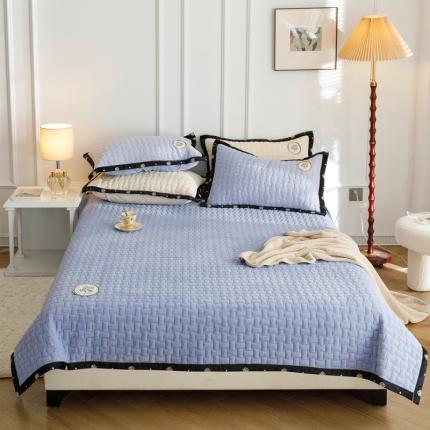 91家纺网 家纺一手货源 找家纺 （总）菊上家纺 2022新款牛奶绒单床盖-小香玫瑰