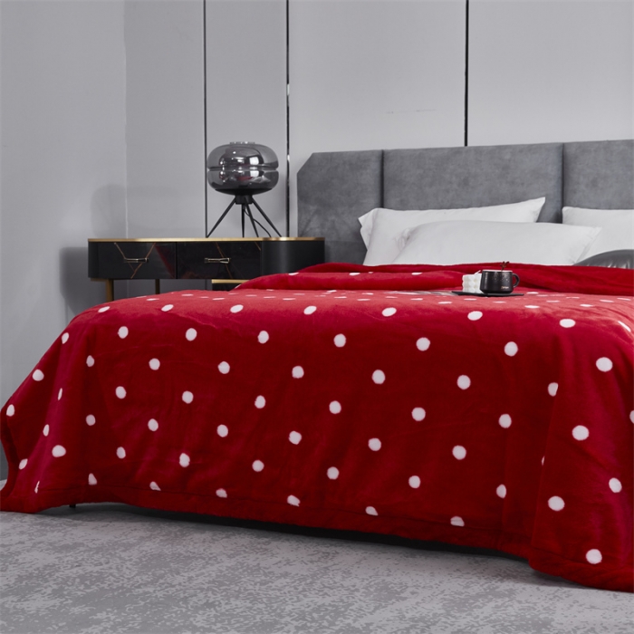 91家纺网 家纺一手货源 找家纺 凯轩毛毛毯毯子 仿皮草轻奢花貂毛毯毯子 波点