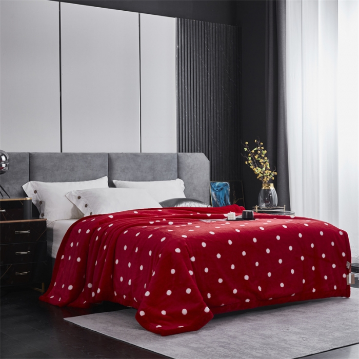 91家纺网 家纺一手货源 找家纺 凯轩毛毛毯毯子 仿皮草轻奢花貂毛毯毯子 波点