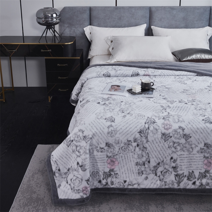 91家纺网 家纺一手货源 找家纺 凯轩毛毛毯毯子 仿皮草轻奢花貂毛毯毯子 花影