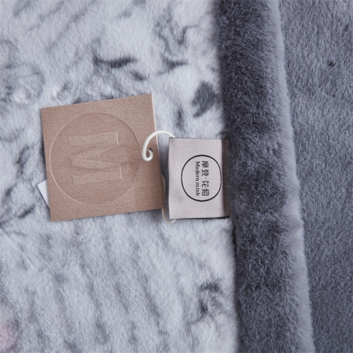 91家纺网 家纺一手货源 找家纺 凯轩毛毛毯毯子 仿皮草轻奢花貂毛毯毯子 花影