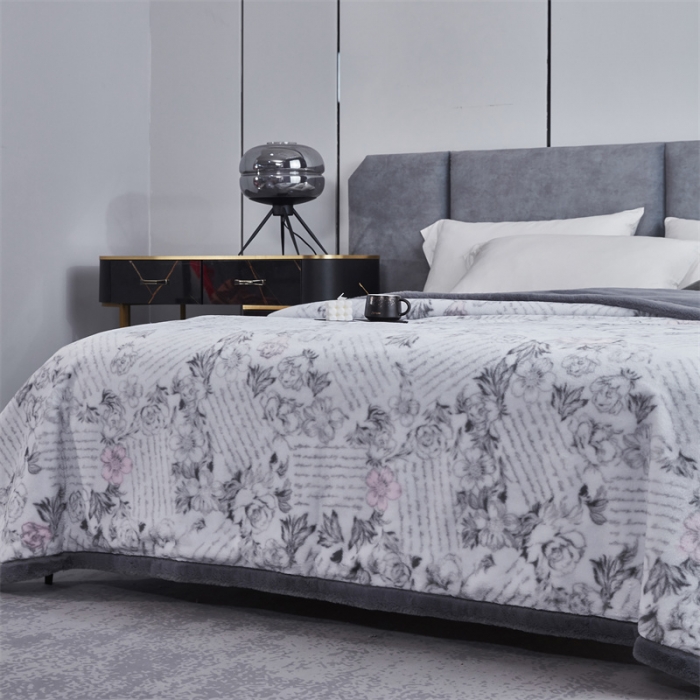 91家纺网 家纺一手货源 找家纺 凯轩毛毛毯毯子 仿皮草轻奢花貂毛毯毯子 花影