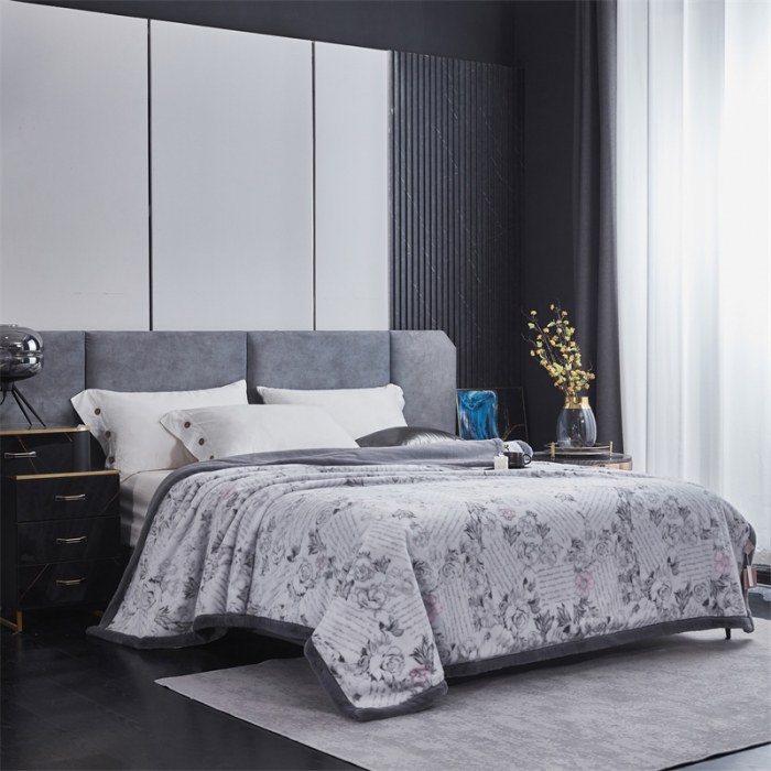 91家纺网 家纺一手货源 找家纺 凯轩毛毛毯毯子 仿皮草轻奢花貂毛毯毯子 花影