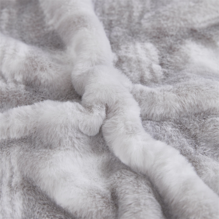 91家纺网 家纺一手货源 找家纺 凯轩毛毛毯毯子 仿皮草轻奢花貂毛毯毯子 简约