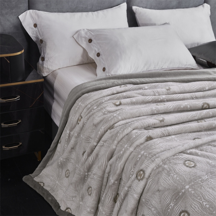 91家纺网 家纺一手货源 找家纺 凯轩毛毛毯毯子 仿皮草轻奢花貂毛毯毯子 蓝图