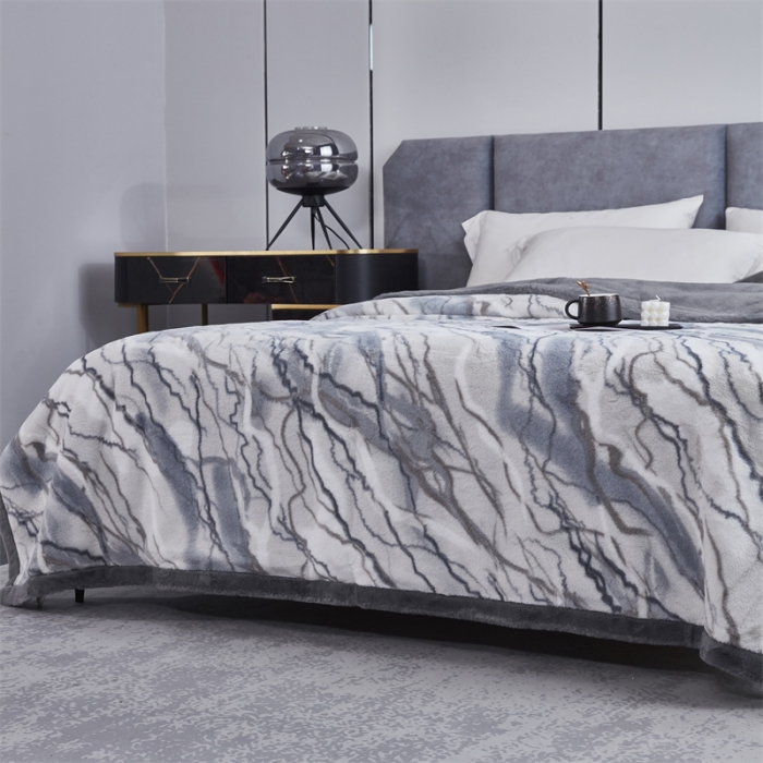 91家纺网 家纺一手货源 找家纺 凯轩毛毛毯毯子 仿皮草轻奢花貂毛毯毯子 流年