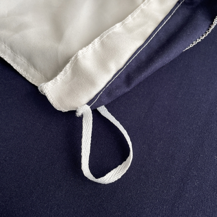 91家纺网 家纺一手货源 找家纺 贝拉梦 2023亲肤棉北欧简约风纯色双拼105g四件套白蓝灰