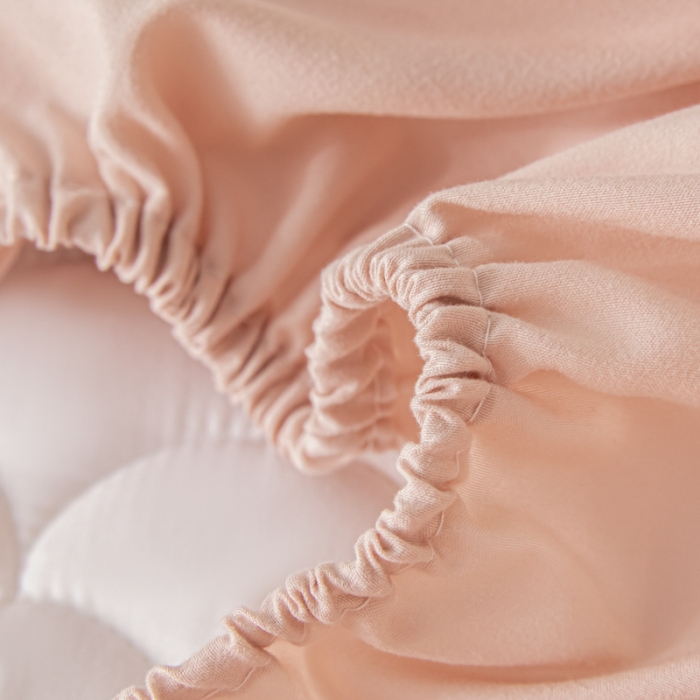 91家纺网 家纺一手货源 找家纺 芬晴 2023新款A类面料夹棉床笠系列 雅致-豆沙粉