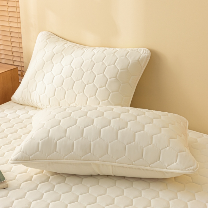 91家纺网 家纺一手货源 找家纺 芬晴 2023新款A类面料夹棉床笠系列 雅致-米白