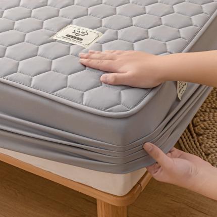 91家纺网 家纺一手货源 找家纺 芬晴 2023新款A类面料夹棉床笠系列 雅致-星灰