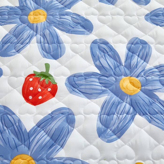 91家纺网 家纺一手货源 找家纺 蕾诺 2023新品夹棉防水隔尿床笠席梦思保护套 甜蜜青春