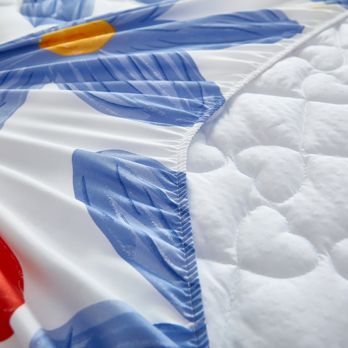 91家纺网 家纺一手货源 找家纺 蕾诺 2023新品夹棉防水隔尿床笠席梦思保护套 甜蜜青春