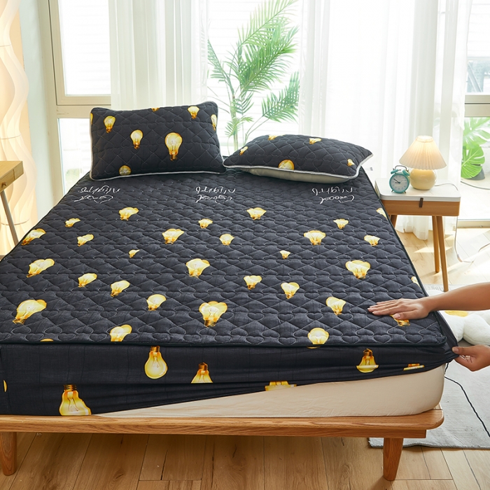 91家纺网 家纺一手货源 找家纺 蕾诺 2023新品夹棉防水隔尿床笠席梦思保护套 安逸