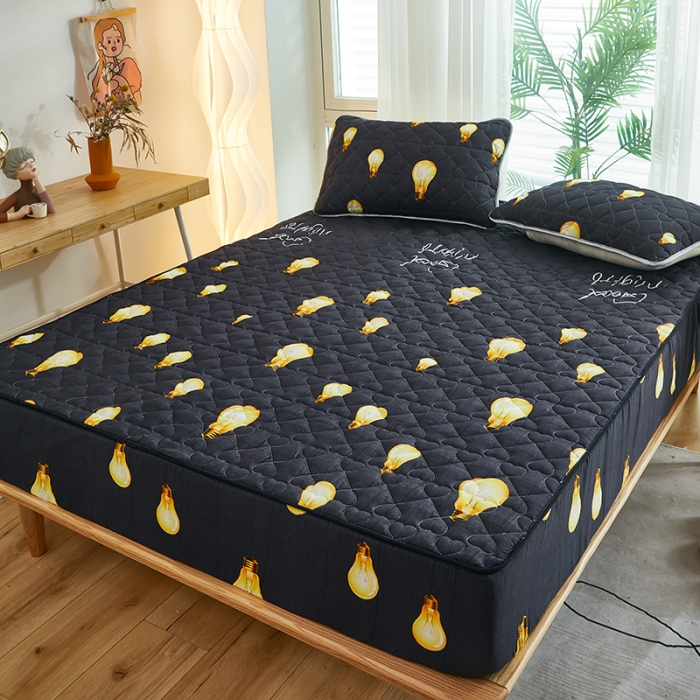 91家纺网 家纺一手货源 找家纺 蕾诺 2023新品夹棉防水隔尿床笠席梦思保护套 安逸