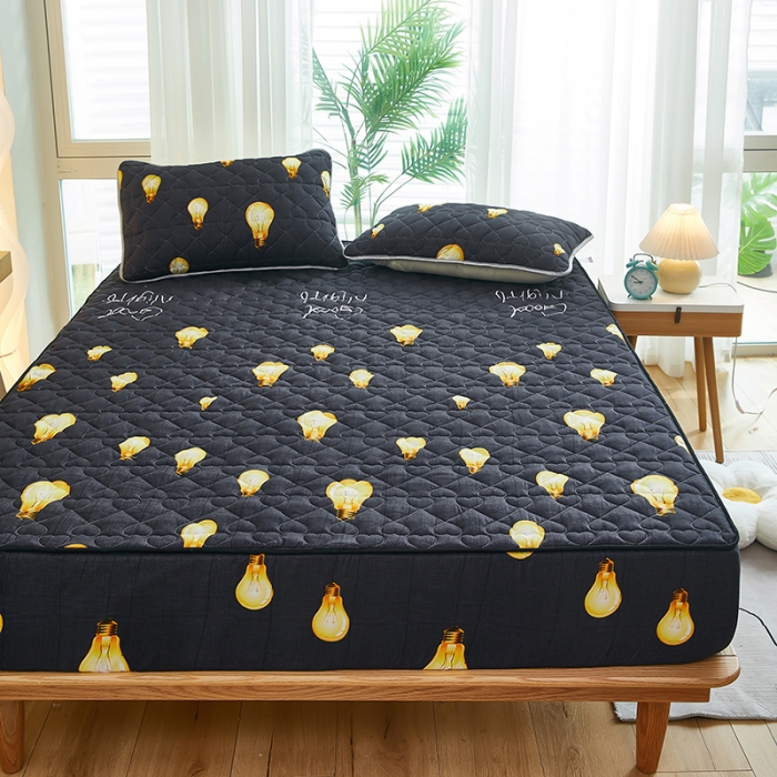 91家纺网 家纺一手货源 找家纺 蕾诺 2023新品夹棉防水隔尿床笠席梦思保护套 安逸