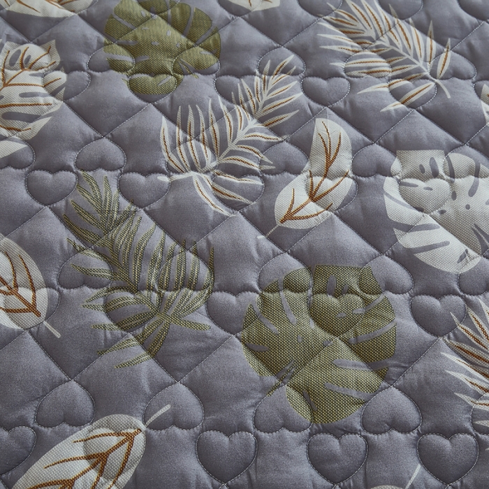 91家纺网 家纺一手货源 找家纺 蕾诺 2023新品夹棉防水隔尿床笠席梦思保护套 朝花夕拾 灰