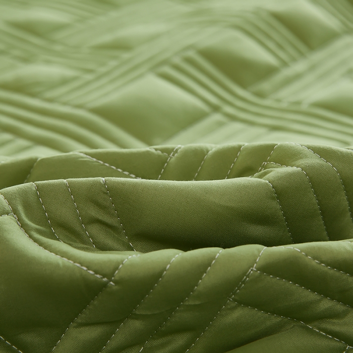 91家纺网 家纺一手货源 找家纺 蕾诺 2023新品夹棉防水隔尿床笠席梦思保护套 金豆绿